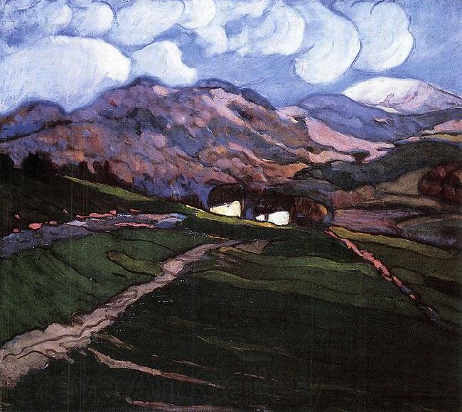 Bela Ivanyi-Grunwald View of Nagybanya with Gutin Norge oil painting art